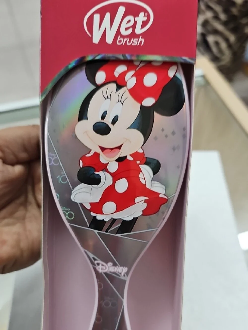 New Disney Minnie Mouse Holographic Detangler - Pink